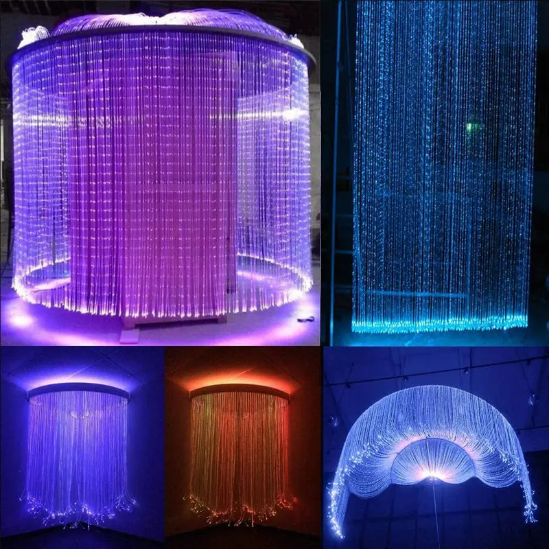 PMMA Plastic Fiber Optic cable 3M 0.75mm(D) KIT Sparkle LED Side Pointed strands For Home Lighting Decor