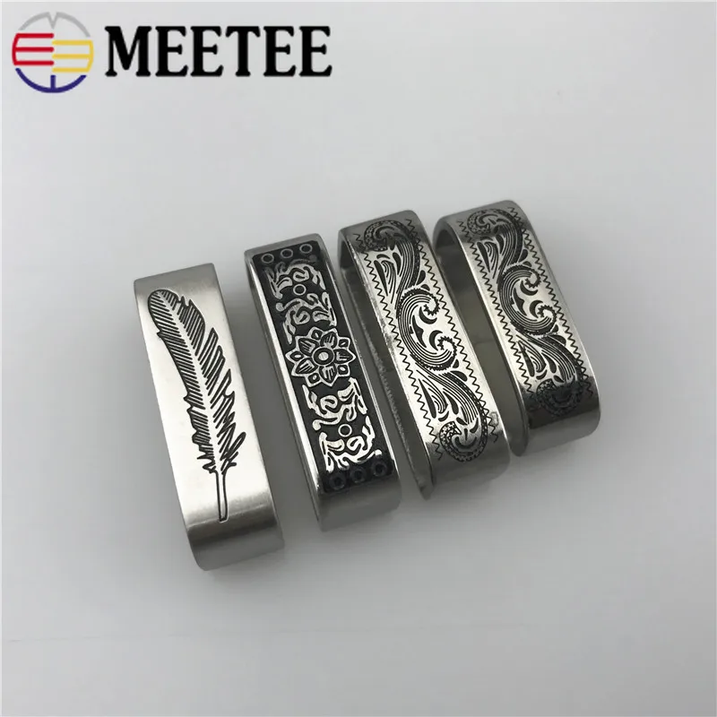 Meetee 4 шт. 35/40 мм Пряжка из нержавеющей стали на ремне прямоугольное кольцо с