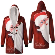 Chaqueta hombre jaqueta masculino зимнее пальто мужское зимнее длинное с роговой пряжкой плюс бархатное плотное рождественское пальто с 3D принтом casaco