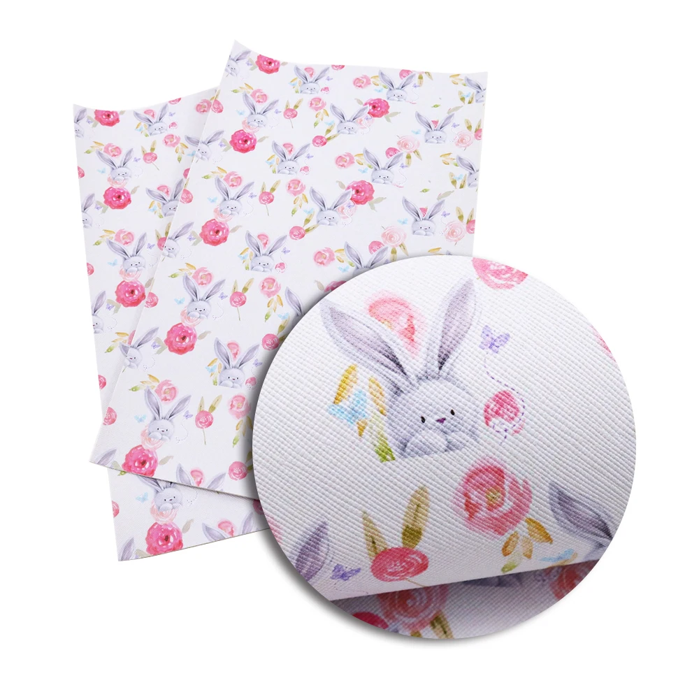 

20*34cm Flower Heart Faux Synthetic Leather Fabric For Hair BowHomeTextile Decorative ,DIY Handmade Materials,1Yc3611