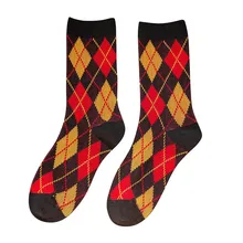 Зимние носки женские ромбовидные клетчатые хлопковые теплые женские носки трикотажные Повседневные носки средней длины skarpetki calcetines mujer носочки женски#8