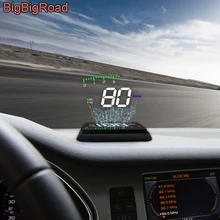 BigBigRoad автомобильный Hud Дисплей лобовое стекло проектор превышение скорости Предупреждение авто для Jaguar F-PACE F-TYPE XE XF XJ XK E-PACE XEL XFL