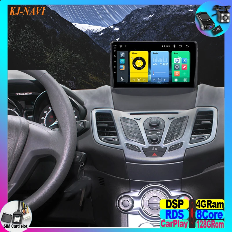 Автомобильный мультимедийный плеер на Android 11 видеоплеер для Ford Fiesta 2009 2010 2012 2013 2014