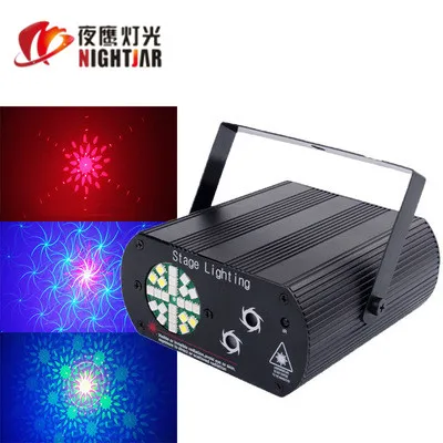 Remote control red green blue strobe laser light with LED strobe effect Red and green stage light