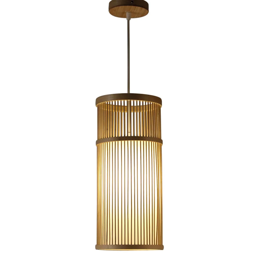 

China Wood LED Pendant Lamp Bamboo Suspension Light Handmade Lighting Natural Hanging Lights Hotel Restaurant Cafe Bar Lighting