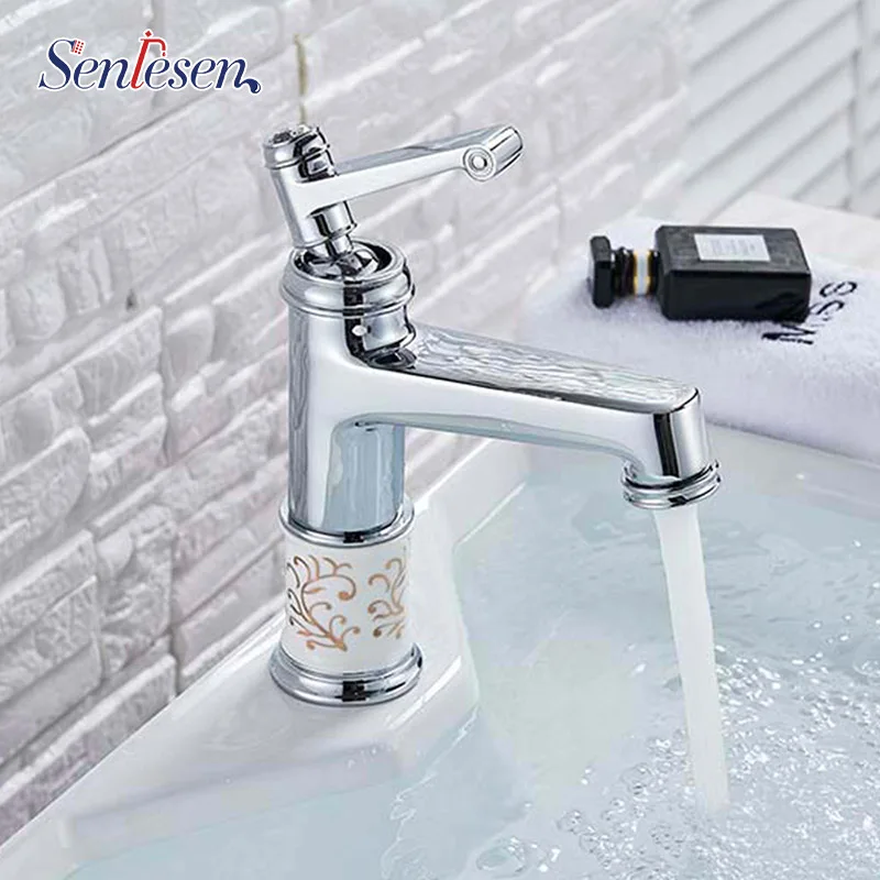 Cleaning Warehouse Chrome Basin Faucet Bathroom Brass Mixers Hot