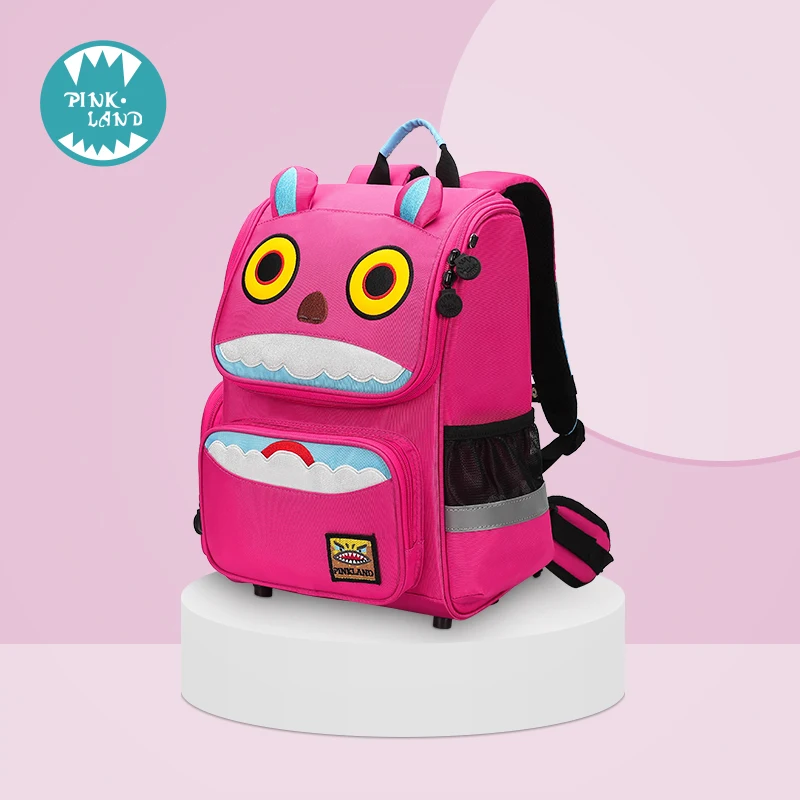 Red small Kdis school bag boy student 1- 3- 4- 6th grade girl 6-12 years old cartoon backpack Protect the spine schoolbag - Цвет: Red small