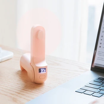 

USB Folding Mini Triple Fan Portable and Retractable Small Fan Pink