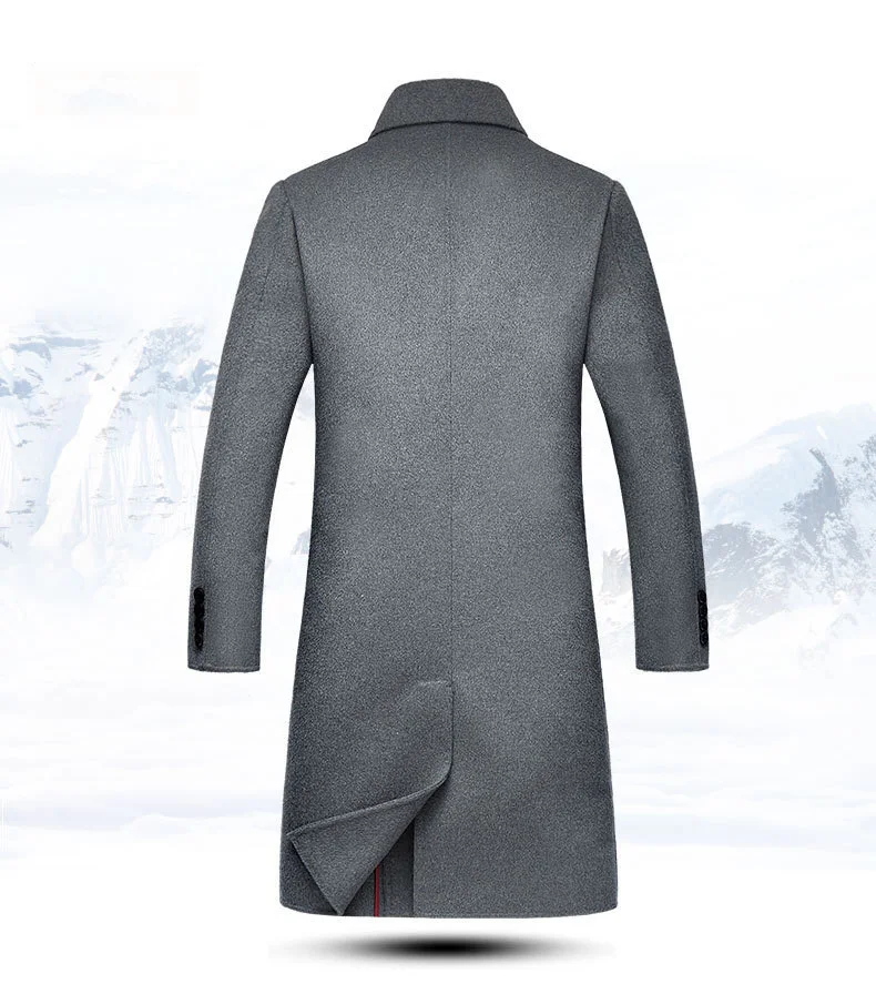 

Newest 2020 European Double Breasted Coats Man Winter Wool Trench Coat Gray Long Sleeve Male Overvoats Outwear abrigo hombre 234
