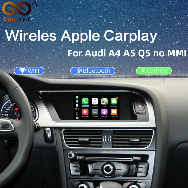Sinairyu Wireless Apple CarPlay Video Interface Solution for A4 A5 B8 Q5 Without MMI With Audi Concert Symphony Model Sinairyu Wireless Apple CarPlay Video Interface Solution for A4 A5 B8 Q5 Without MMI With Audi Concert Symphony Model