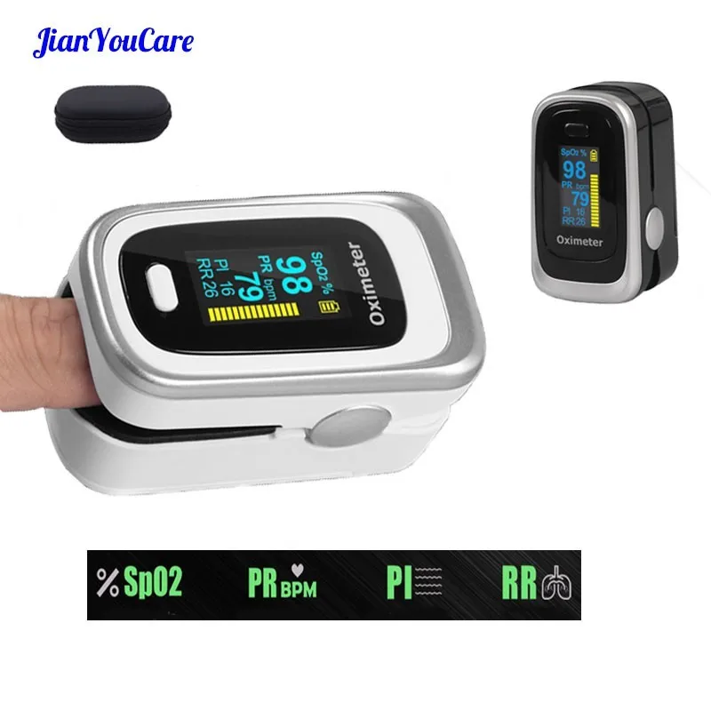 Finger Pulse Fingertip Oled Oximeter SPO2 PR PI RR Blood Oxygen With Respiratory Rate Oximetro De Pulsioximetro Dedo with case|Blood Pressure| - AliExpress