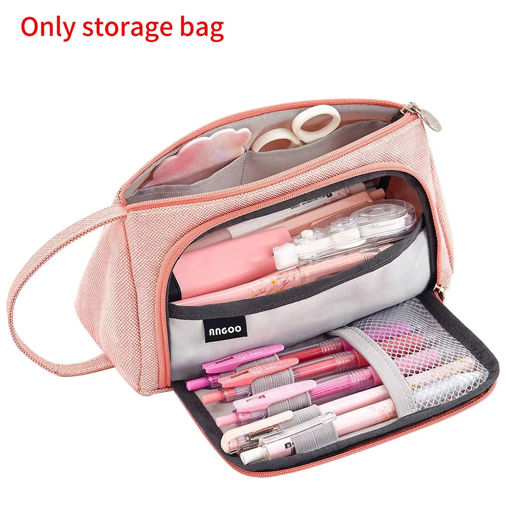 

Pencil Case Big Capacity Storage Bag Pen Pouch Holder Multifunctional Zipper Large Storage Stationery 3 Colors 2019 New