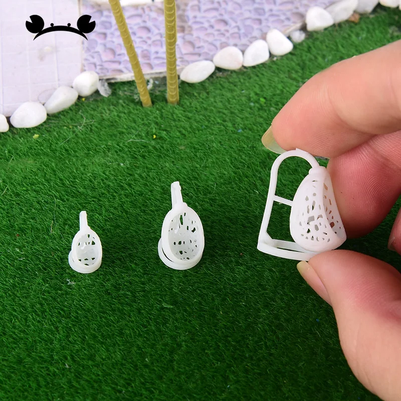 3pcs Miniature Balcony Chair Hanging Chair Craft Toys Garden Landscape Dollhouse Accessories Diorama Scenery 1: 75 1:150 Scale 5