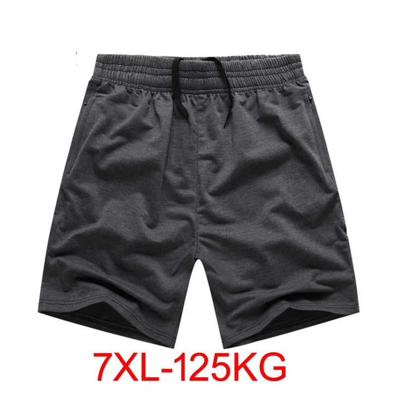 

Plus size 6XL 7xl summer men shorts soprts big sales cheap Comfortable soft oversize loose shorts 125KG gray 66 68