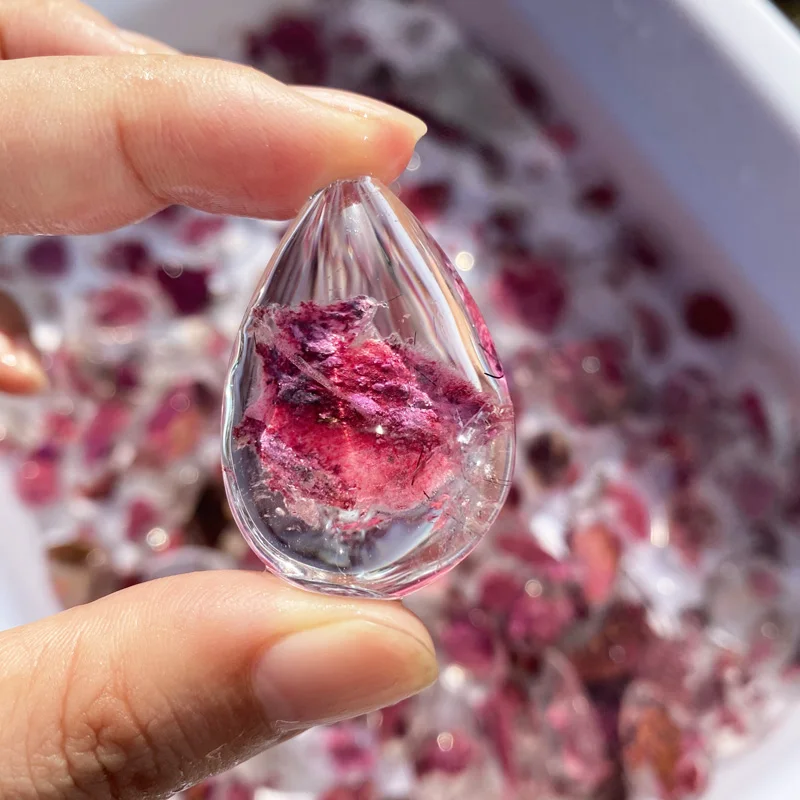 

1pcs High Quality Natural Pink Purple Phantom Quartz Pendant Irregular Shape Diy Ghost Crystal Necklace For Decorate Gift