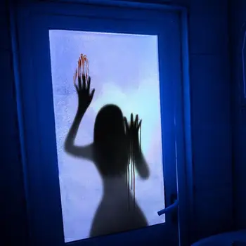 

Halloween Stickers Horror Blood Handprint Door Sticker Toilet Black Shadow Glass Sticker Wall Sticker