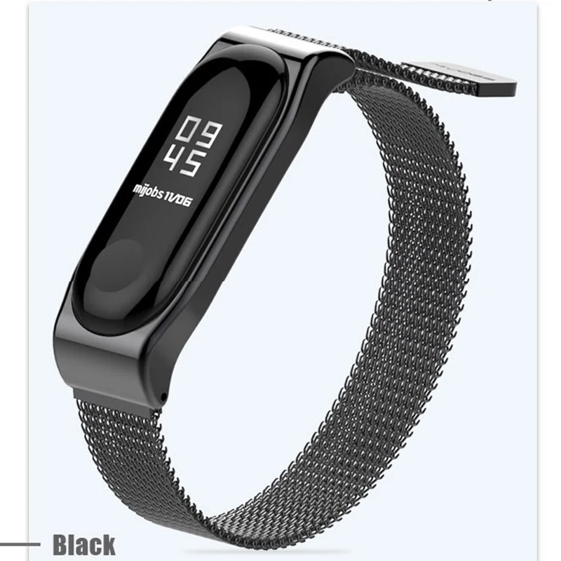 Mi jobs mi Band 4 часы с нейлоновым ремнем ремешок петля для Xiaomi mi Band 4 аксессуары ремешок на запястье ремень умный Браслет mi Band 4 браслет - Цвет: black