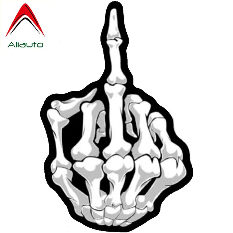 Aliauto Funny Car Sticker Middle Finger Personalized Vinyl Decal for Opel Astra Audi A4 C5 Volkswagen Polo Golf 12cm*8cm | Автомобили и