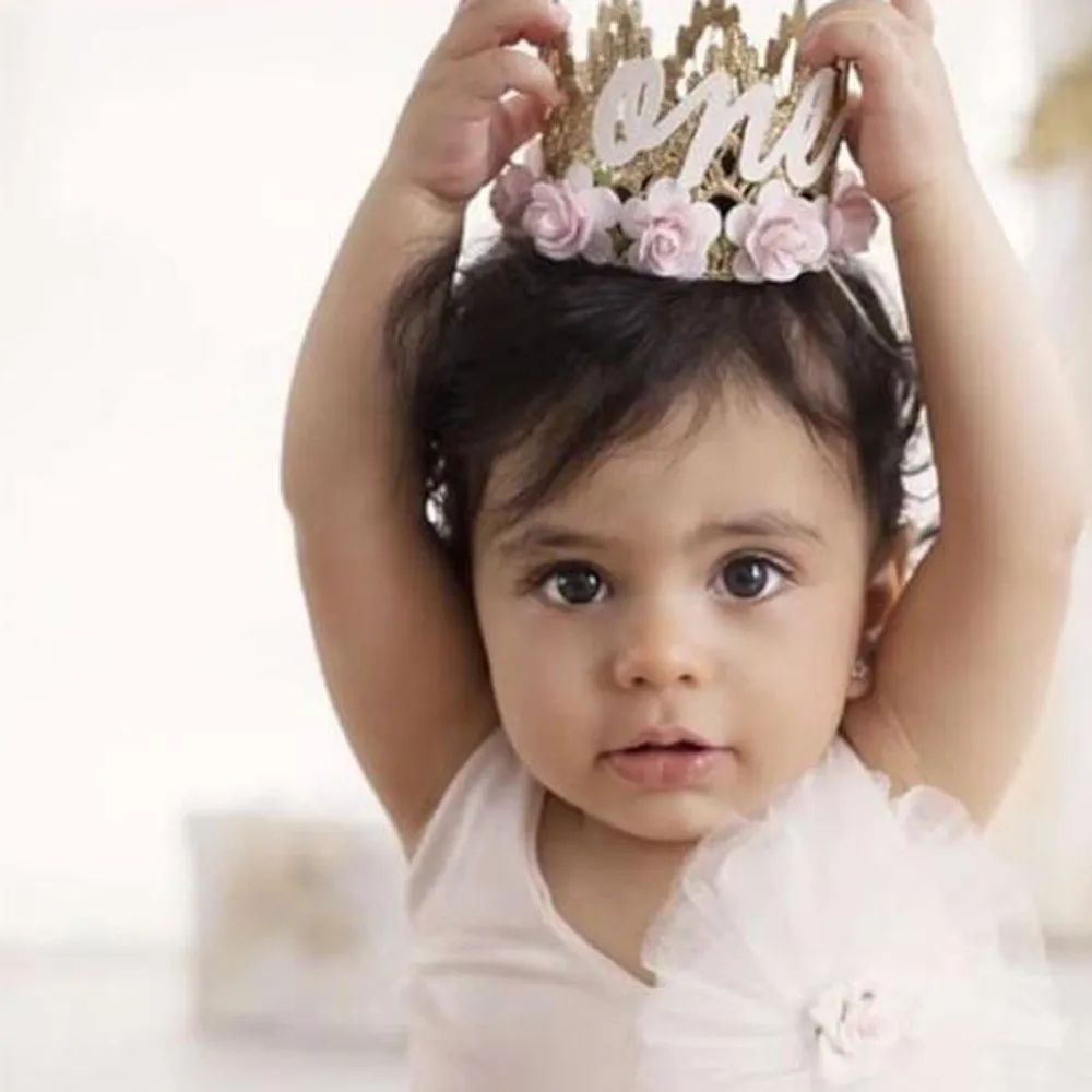 Newborn Crown Headband Princess Crown lace flower headband Baby Girls Hair Band Children Photo Props Hair Accessories