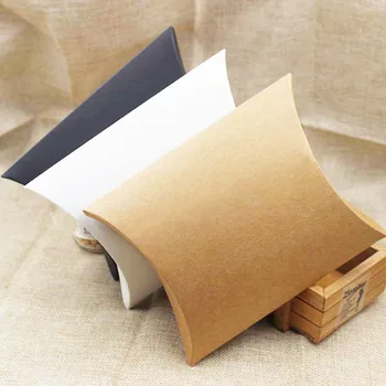 

30pcs 2018 hot new large pillow candy packing box gift display box black/brown/white cardboard gift package custom cost extra