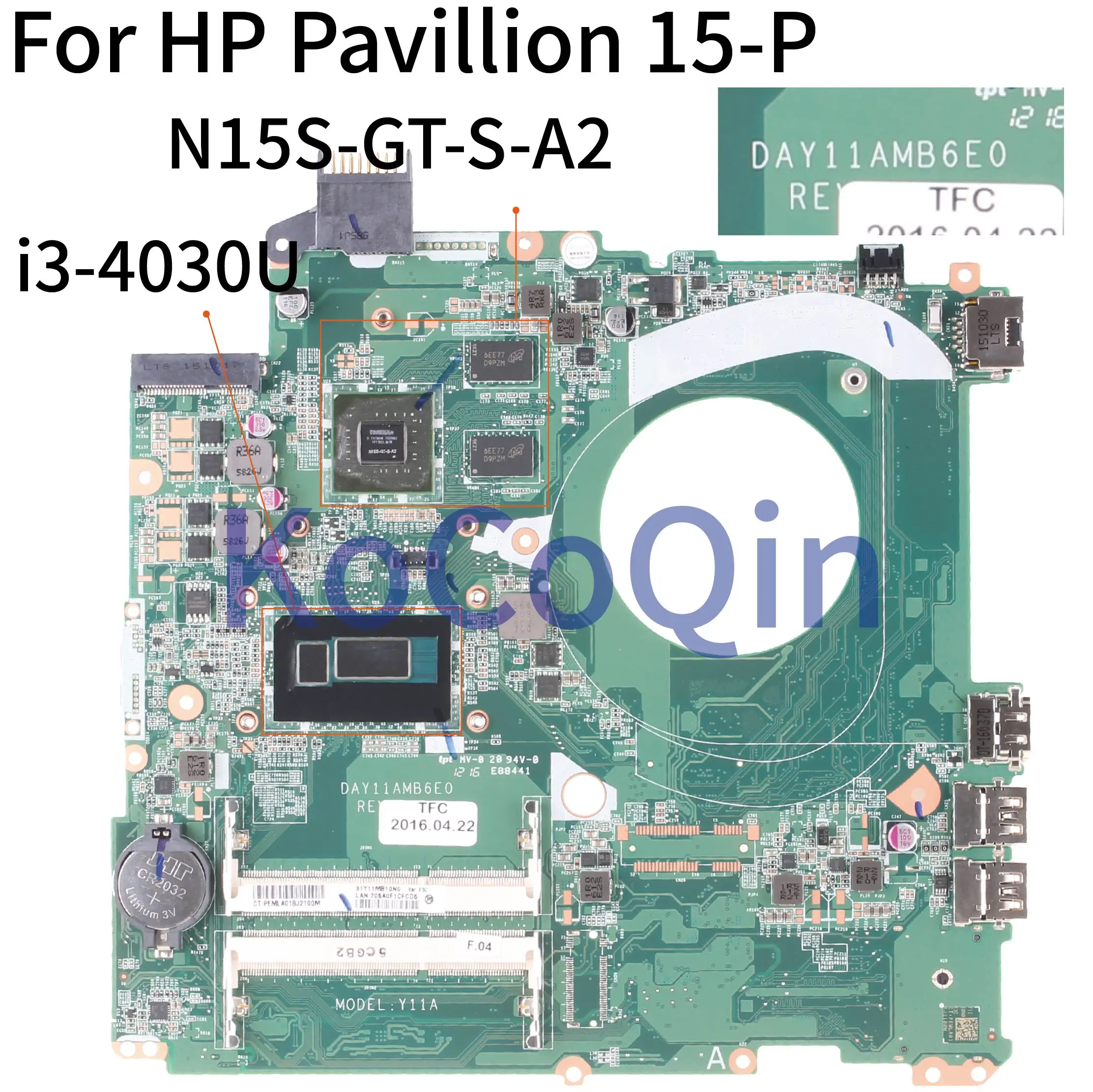 

Для HP Pavilion 15-P 15,6 'I3-4030U материнская плата для ноутбука DAY11AMB6E0 SR1EN N15S-GM-S-A2 материнская плата для ноутбука