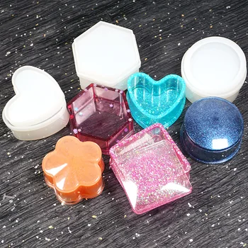 

DIY Epoxy Resin Mold Storage Box Hexagon Shape Jewelry Making Tools DIY UV Epoxy Resin Box Silicone Mold