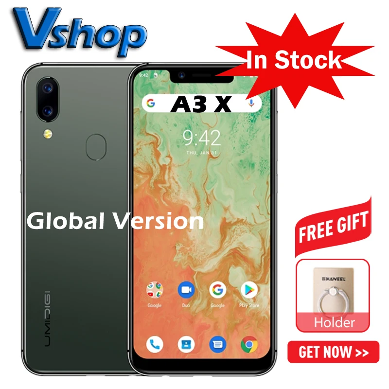 UMIDIGI A3X смартфон с 5 7-дюймовым дисплеем ОЗУ 3 ГБ ПЗУ 16 13 МП | Мобильные телефоны и