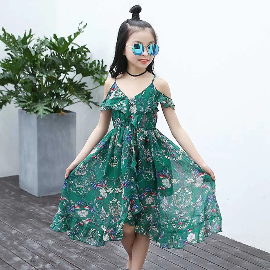 Summer Dress Shoulder Girls 10 12 Years | Summer Dresses Girls 12 Years Old  - Girls - Aliexpress