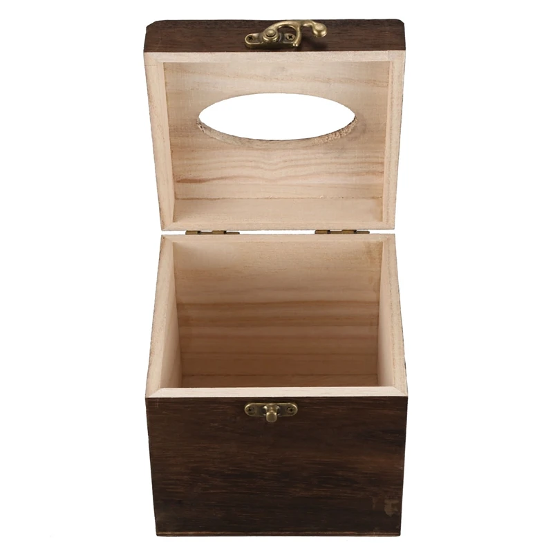 Wood Tissue Box Napkin Cover Home Hotel Pub Cafe Car Paper Holder Case