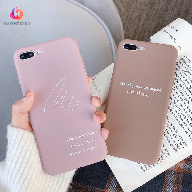 Чехол для iPhone 7 8plus 6s с узором любовь простой текстовый чехол X XS 6 7plus 8 plus мягкий