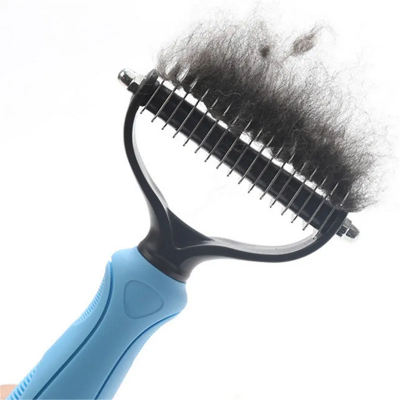 Para pelo vertimiento peine del pelo del peine para perro gato abierto nudo cepillo para cuchillos herramienta perro pulgas peines muda de pelo acabado peines