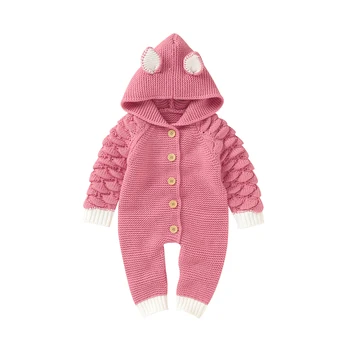 

Baby knit Rompers Cartoon Bear Knitted autumn Newborn Boys Jumpsuits Clothes winter Long Sleeve Toddler Sweater Children Overall
