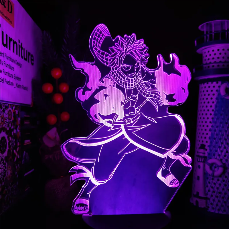Led Night Light Anime Fairy Tail Acrylic 3D Lamp for Home  Decoration  Bedroom Table Lamp Nightlight Kids Child Girls Manga Gift