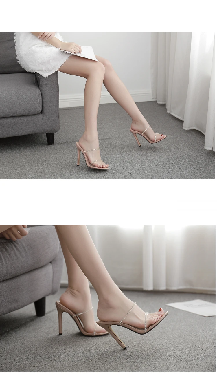 Aneikeh пикантные стразы из ПВХ в стиле «Гладиатор» с открытым носком шпильки летние Для женщин Высокие каблуки Открытые сандалии женские туфли-лодочки Дамская обувь; размеры до 42