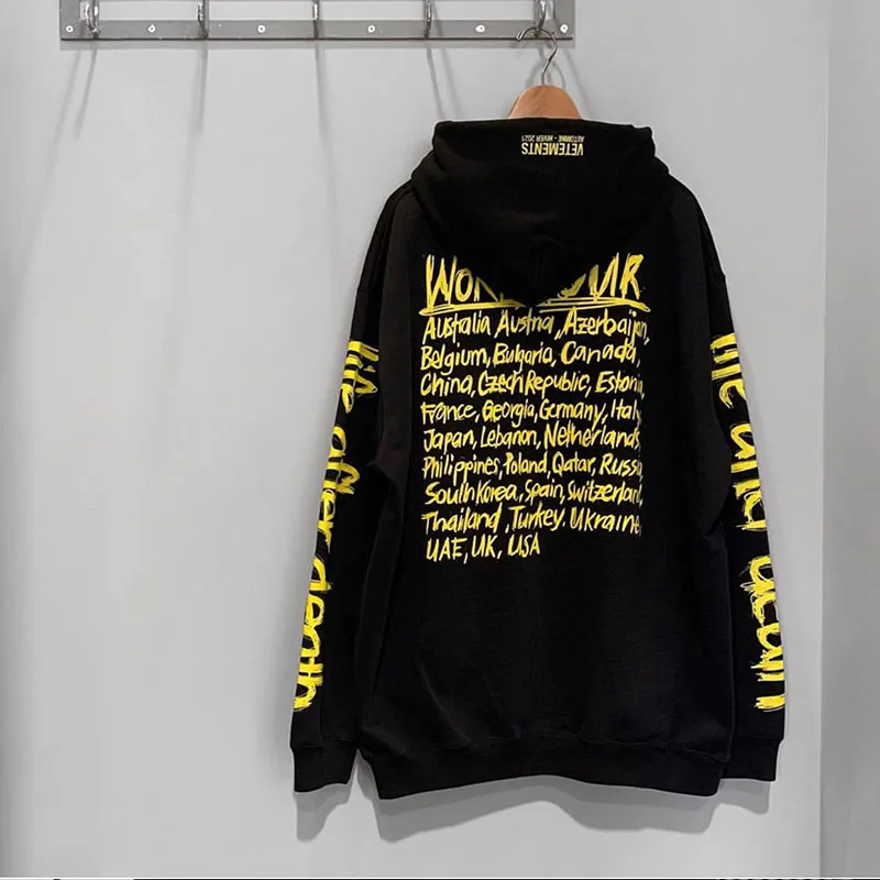 vetements hoodie yellow