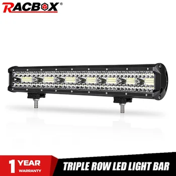 

RACBOX 20 inch Triple Row LED Work Light Bar Wide Flood Beam 420W 12V 24V Car Truck 4WD ATV UTV Boat 20" LED Driving Work Lamp