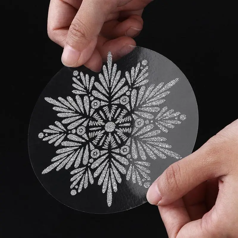 

4 Sheets Christmas Snowflakes Sticker Removable PVC Wall Window Door Mural Decal Sticker For Store Restaurant Dress Shop