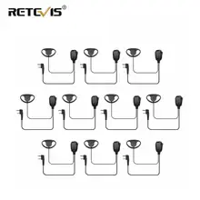 Oreillettes de talkie walkie de type D, 10 pièces, casque PTT pour Retevis H777/RT22 pour TYT Kenwood Baofeng, Radio UV82