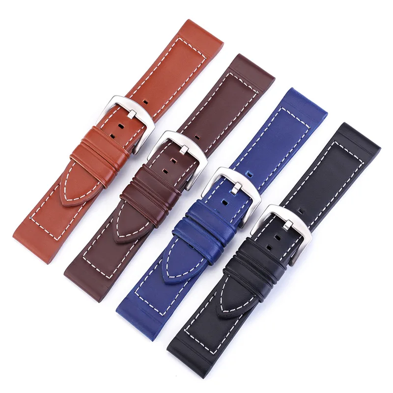 

2020 New Stylish Handmade Genuine Leather Watchbands 18-24mm Brown Colors Watchstrap