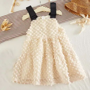 

Halilo Toddler Dresses For Girls Summer Sleeveless Suspender Solid Color Princess Little Girls Party Dress Kids Clothing