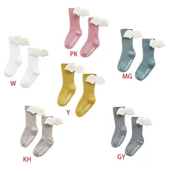 

Newborn Baby Knee High Socks Cute 3D Angel Wings Anti-Slip Cotton Tube Stockings