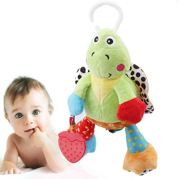 

Baby Cute Plush Music Animal Turtle Bed Trailer Hanging Toys Fun Children Kids Baby Rattles Toys