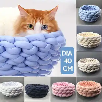 

Pet Dog Cat Bed Soft Round Mat 40CM House Washable Self-Warming Bed Cushion Dog Bed Soft Warm Kennel Mat Puppy Cushion House Mat