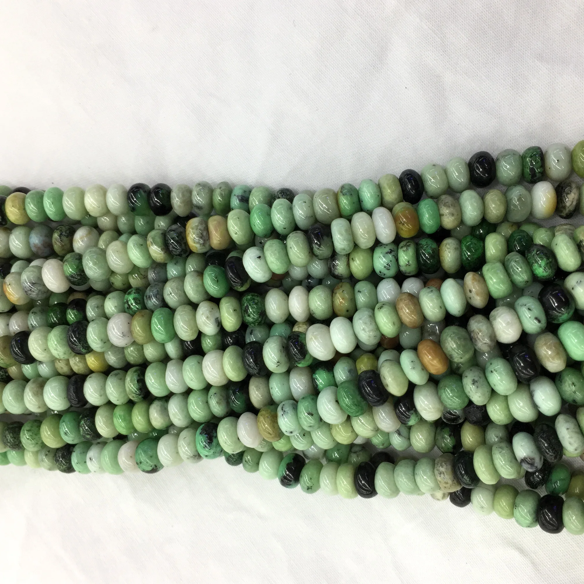 Natural Genuine Green Hydrogrossula Garnet Rondelle Necklaces or Bracelets Beads 15