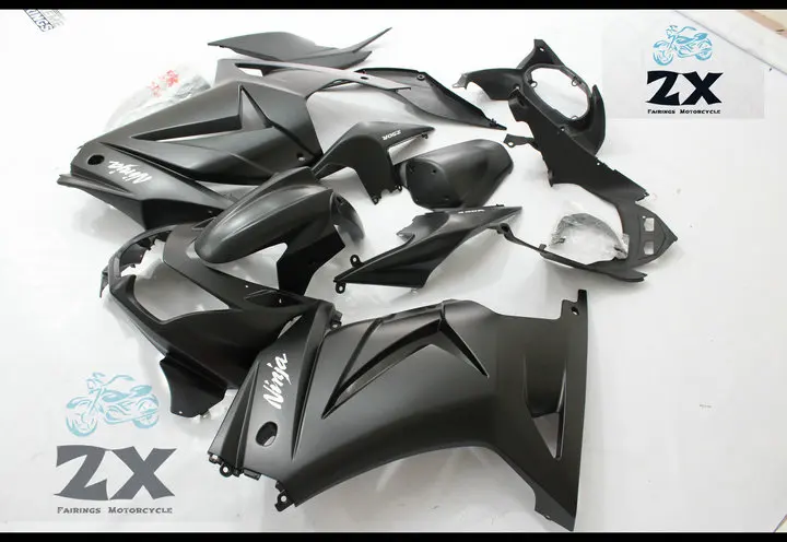 Zx250r 08-12 Обтекатели для ZX EX 250 ниндзя 2008 2009 2010 2011 2012 Черный подарочный комплект обтекателя для мотоцикла Кавасаки-ниндзя 08-12 матового черного цвета