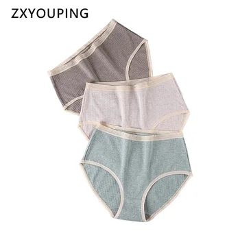 

3Pcs XXL-4XL Big Size Panties Graphene High Waist Women Color Cotton Briefs Seamless Soft Underwear Female Sexy Solid Lingerie