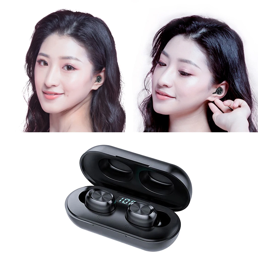 Bluetooth Wireless Earbuds, B5 TWS Wireless Earbud Headphones in-Ear Earphones with Charging Case