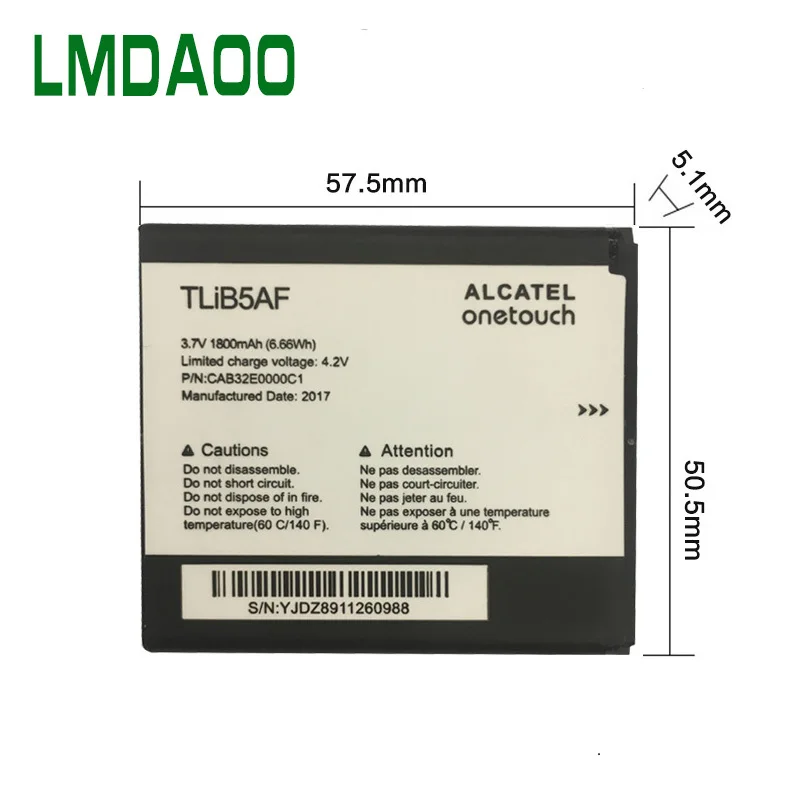 

NEW 1800mAh TLiB5AF Battery For Alcatel One Touch Pop C5 OT 5036 5036D 5037 5037D 5037A 5037X phone battery + Tracking code