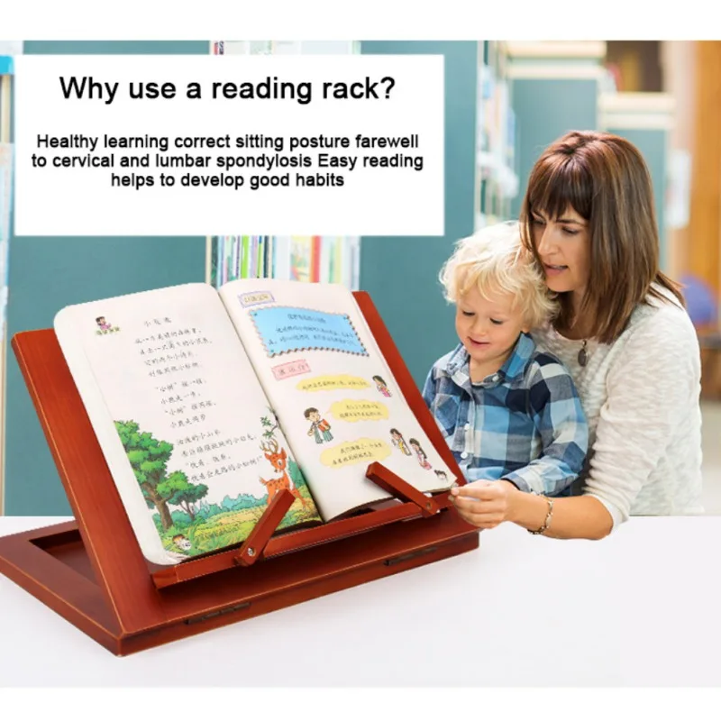 

Foldable Wood Reading Frame Tablet Stand Portable Bookshelf Cookbook Holder Folder Wooden Laptop Tablet Rack