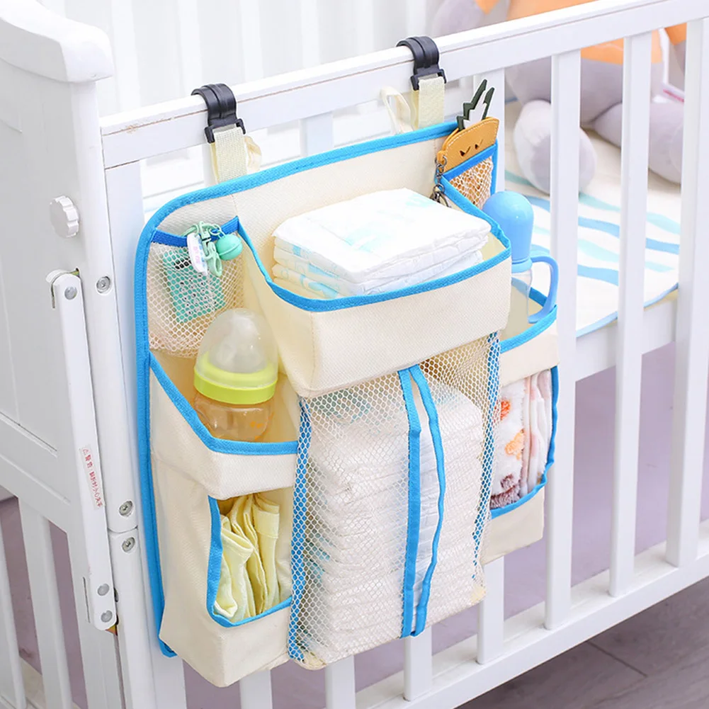  Diapers Organizer Baby Crib Durable Storage Bag Multi Pockets Heavy Duty Waterproof Bedding Nursery